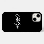 Modernster Name Minimal Monogramm Schwarz. Case-Mate iPhone Hülle (Rückseite (Horizontal))