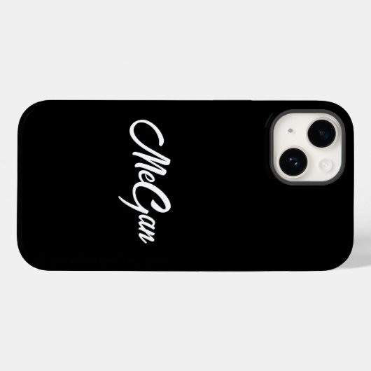 Modernster Name Minimal Monogramm Schwarz. Case-Mate iPhone Hülle (Rückseite (Horizontal))
