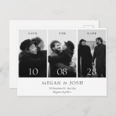 Modernstes Foto für Hochzeiten in Schwarzweiß Ankündigungspostkarte (Vorne/Hinten)