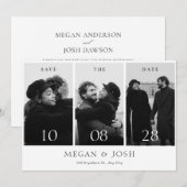 Modernstes Foto für Hochzeiten in Schwarzweiß Save The Date (Vorne/Hinten)