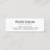 Modernstes Logo Mini Visitenkarte (Rückseite)