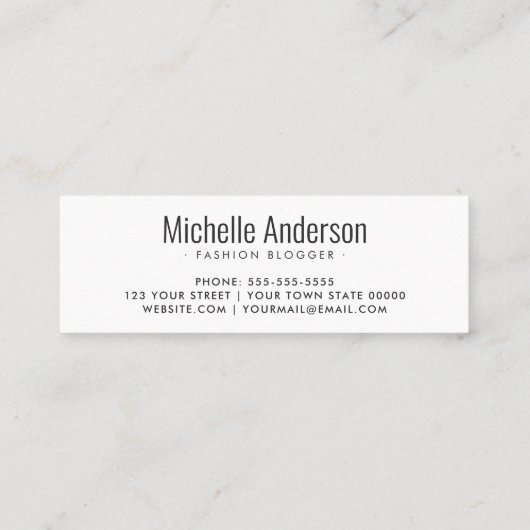 Modernstes Logo Mini Visitenkarte (Rückseite)