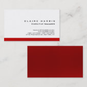Modernstes, schlichtes Rot Visitenkarte (Vorne/Hinten)