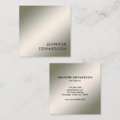 Modernstes, schlichtes Silber beruflich Quadratische Visitenkarte (Vorne/Hinten)