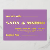 ModernTypografie | Leicht lila Folieneinladung (Vorderseite)