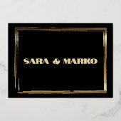 ModernTypografie | Minimalistische Hochzeit Folieneinladung (Rückseite)