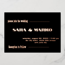 ModernTypografie | Minimalistische Hochzeit Folieneinladung