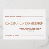 ModernTypografie | Minimalistische Hochzeit Folieneinladung (Vorderseite)