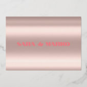 ModernTypografie | Minimalistische Hochzeit Folieneinladung (Rückseite)