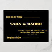 ModernTypografie | Minimalistische Hochzeit Folieneinladung (Vorderseite)