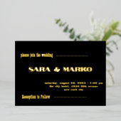 ModernTypografie | Minimalistische Hochzeit Folieneinladung (Stehend vorne)