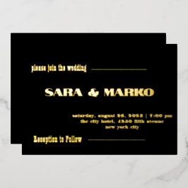 ModernTypografie | Minimalistische Hochzeit Folieneinladung