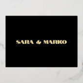 ModernTypografie | Minimalistische Hochzeit Folieneinladung (Rückseite)