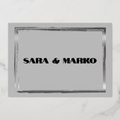 ModernTypografie | Minimalistische Hochzeit Folieneinladung (Rückseite)