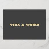 ModernTypografie | Minimalistische Hochzeit Folieneinladung (Rückseite)