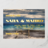 ModernTypografie | Minimalistische Hochzeit Folieneinladung (Vorderseite)