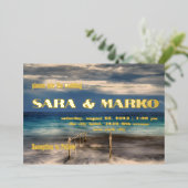 ModernTypografie | Minimalistische Hochzeit Folieneinladung (Stehend vorne)