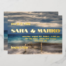 ModernTypografie | Minimalistische Hochzeit Folieneinladung