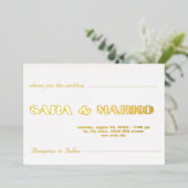 ModernTypografie | Minimalistische Hochzeit Folieneinladung (Stehend vorne)