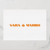 ModernTypografie | Minimalistische Hochzeit Folieneinladung (Rückseite)