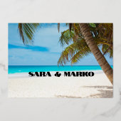 ModernTypografie | Minimalistische Hochzeit Folieneinladung (Rückseite)