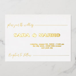 ModernTypografie | Minimalistische Hochzeit Folieneinladung