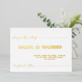 ModernTypografie | Minimalistische Hochzeit Folieneinladung (Stehend vorne)