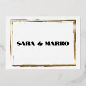 ModernTypografie | Minimalistische Hochzeit Folieneinladung (Rückseite)