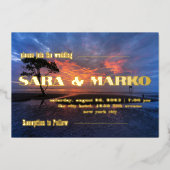 ModernTypografie | Minimalistische Hochzeit Folieneinladung (Vorderseite)