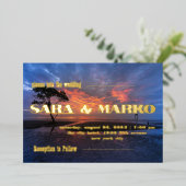 ModernTypografie | Minimalistische Hochzeit Folieneinladung (Stehend vorne)