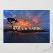 ModernTypografie | Minimalistische Hochzeit Folieneinladung (Rückseite)