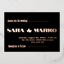 ModernTypografie | Minimalistische Hochzeit Folieneinladung