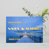 ModernTypografie | Minimalistische Hochzeit Folieneinladung (Stehend vorne)