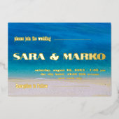 ModernTypografie | Minimalistische Hochzeit Folieneinladung (Vorderseite)