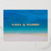 ModernTypografie | Minimalistische Hochzeit Folieneinladung (Rückseite)