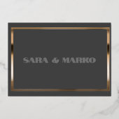 ModernTypografie | Minimalistische Hochzeit Folieneinladung (Rückseite)