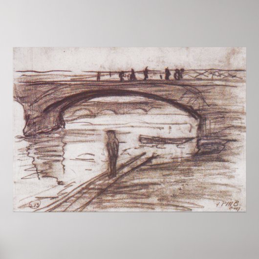 Modersohn-Becker - Brücken in Paris 1905 Poster (Vorne)