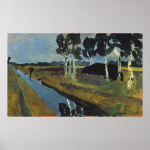 Modersohn-Becker - Graue Landschaft Marschkanal Poster