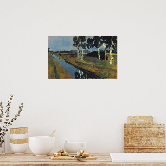 Modersohn-Becker - Gray Landscape Marsh Channel Poster (Küche)