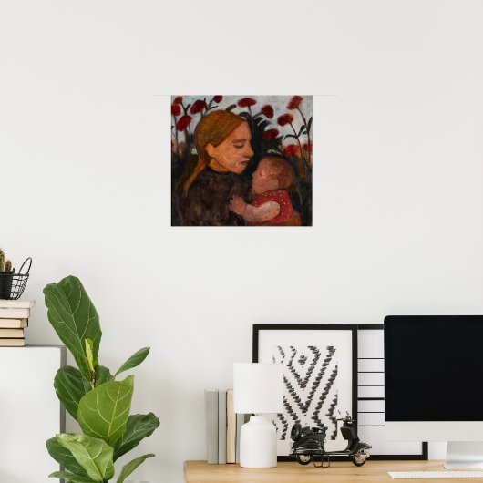 Modersohn-Becker - Mädchen mit Kind Poster (Heimbüro)