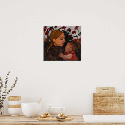 Modersohn-Becker - Mädchen mit Kind Poster (Küche)