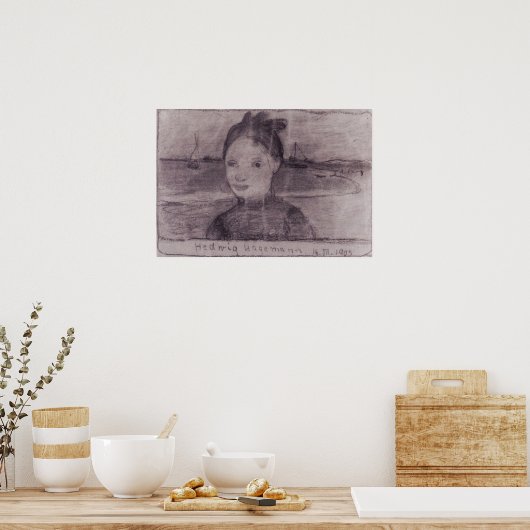 Modersohn-Becker - Portrait von Hedwig Hagemann Poster (Küche)