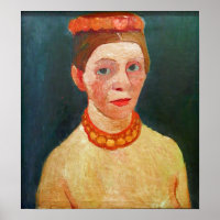 Modersohn Becker - Selbstportrait mit Rot