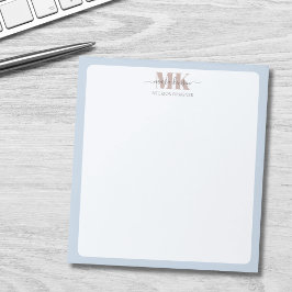 Modert Mocha Mousse Monogram Dusty Blue Notizblock