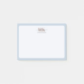 Modert Mocha Mousse Monogram Dusty Blue Post-it Klebezettel (Vorderseite)