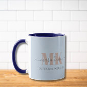 Modert Mocha Mousse Monogram Dusty Blue Tasse