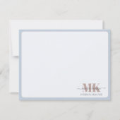 Modert Mocha Mousse Monogram Staubblau Mitteilungskarte (Vorderseite)