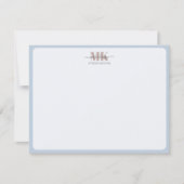 Modert Mocha Mousse Monogram Staubblau Mitteilungskarte (Vorderseite)