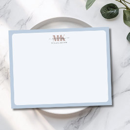 Modert Mocha Mousse Monogram Staubblau Mitteilungskarte