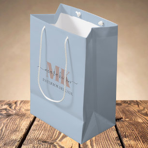 Modert Mocha Mousse Monogram Staubblau Mittlere Geschenktüte